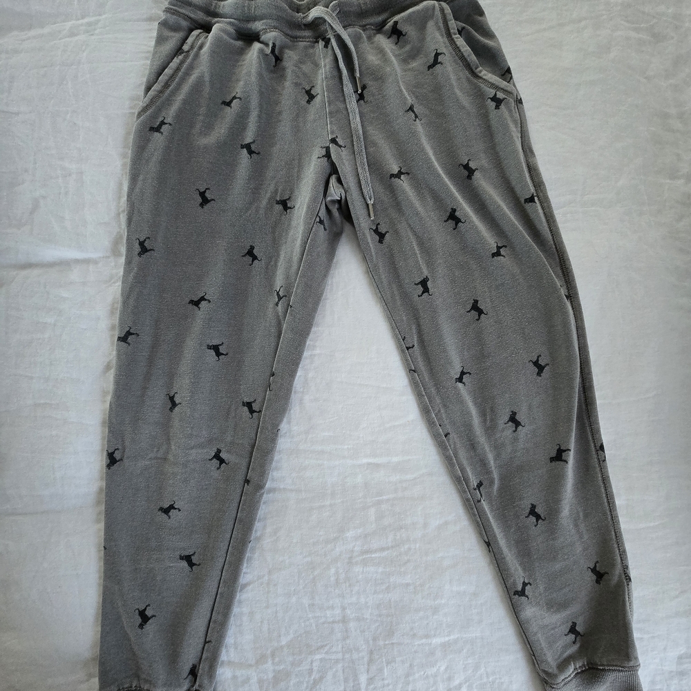 The Black Dog Gray Joggers with Black Pattern
